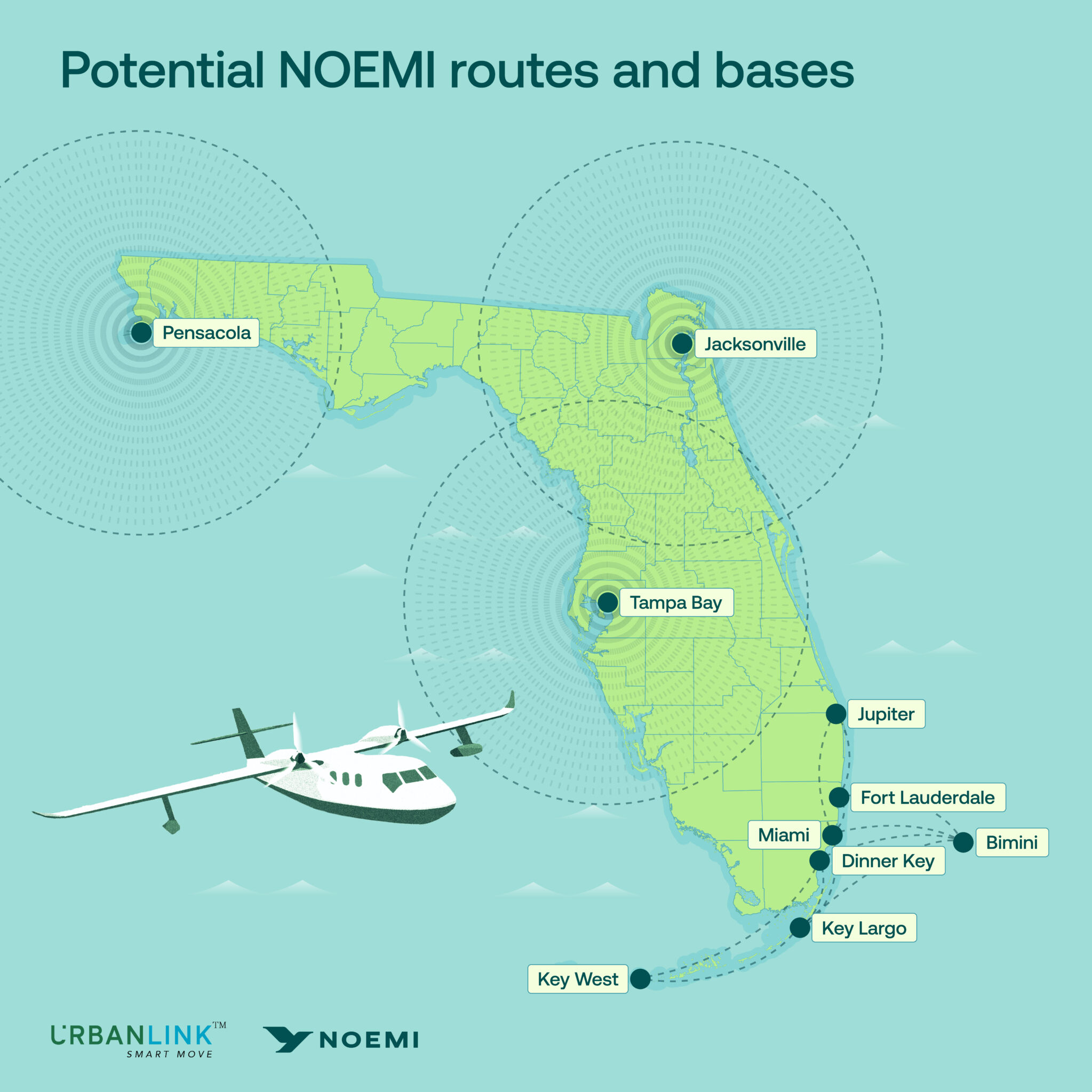 6 Florida potential seaplane routes map